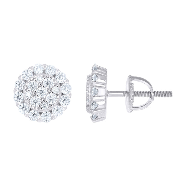 925 Sterling Silver Womens Round 1.26ct Moissanite Round Fashion Stud Earrings