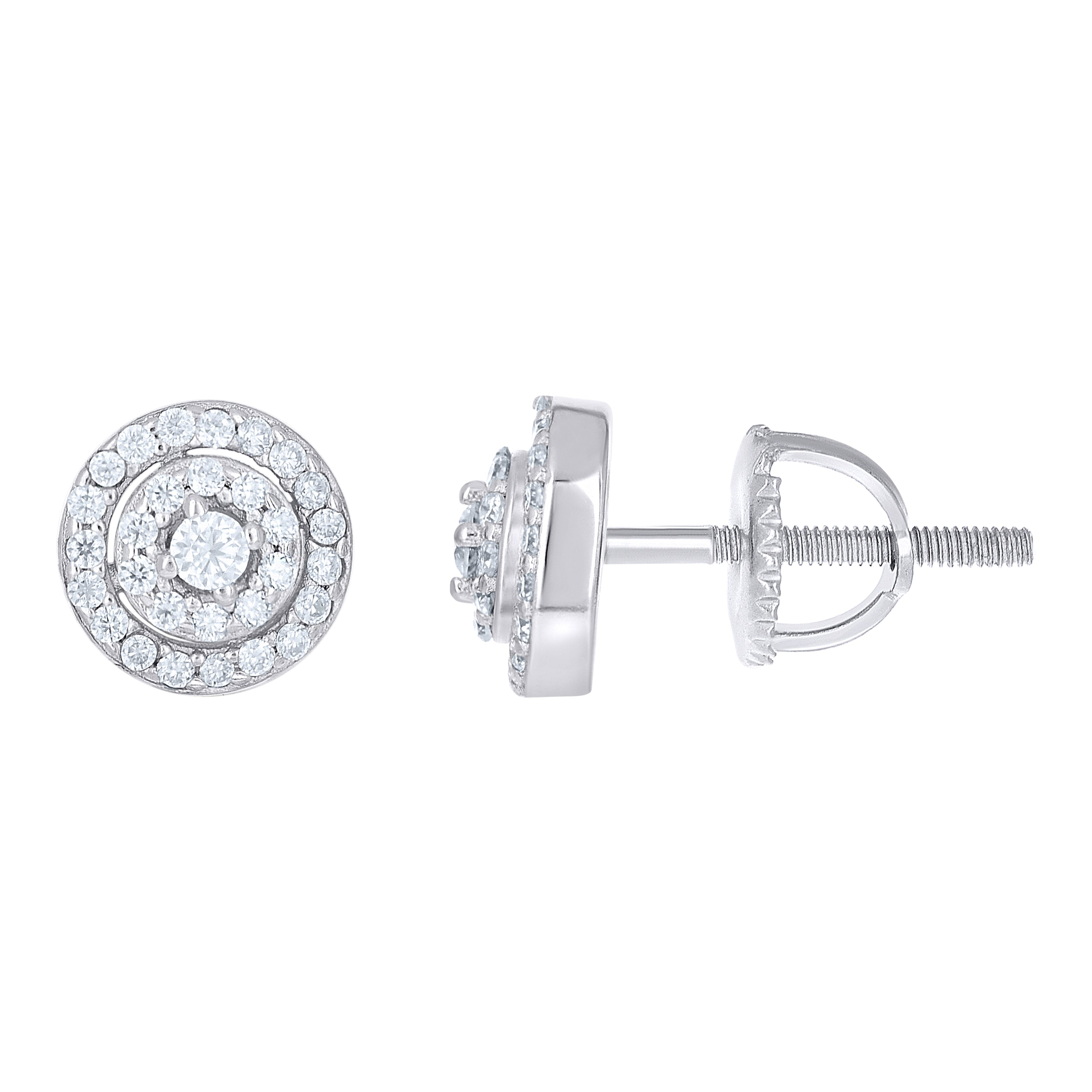 925 Sterling Silver Womens Round 0.37ct Moissanite Round Fashion Stud Earrings