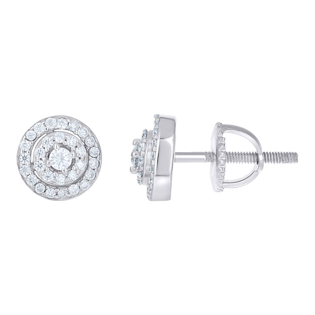 925 Sterling Silver Womens Round 0.37ct Moissanite Round Fashion Stud Earrings