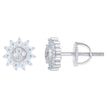925 Sterling Silver Womens Round Baguette 0.36ct, 0.05ct Moissanite Sunburst Fashion Stud Earrings