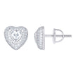 925 Sterling Silver Womens Round Heart 0.10ct, 0.62ct Moissanite Heart Stud Earrings