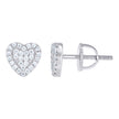 925 Sterling Silver Womens Round 0.36ct Moissanite Heart Stud Earrings