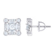 925 Sterling Silver Womens Round Marquise/Princess-cut 0.55ct, 1.28ct Moissanite Square Fashion Stud Earrings