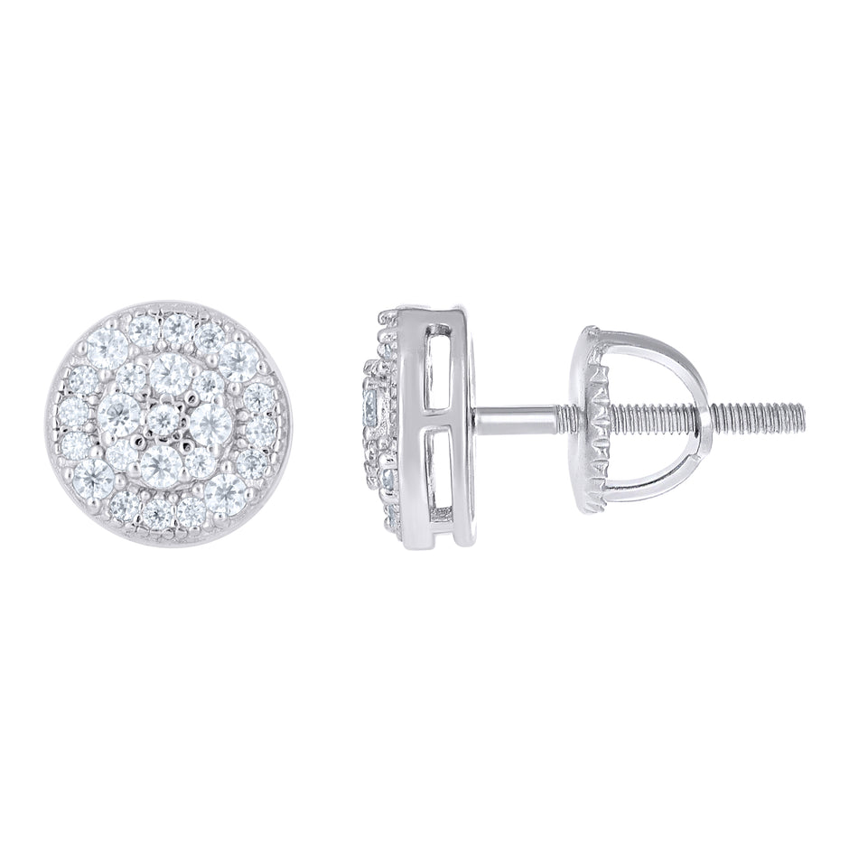 925 Sterling Silver Unisex Round 4.73ct Moissanite Round Fashion Stud Earrings