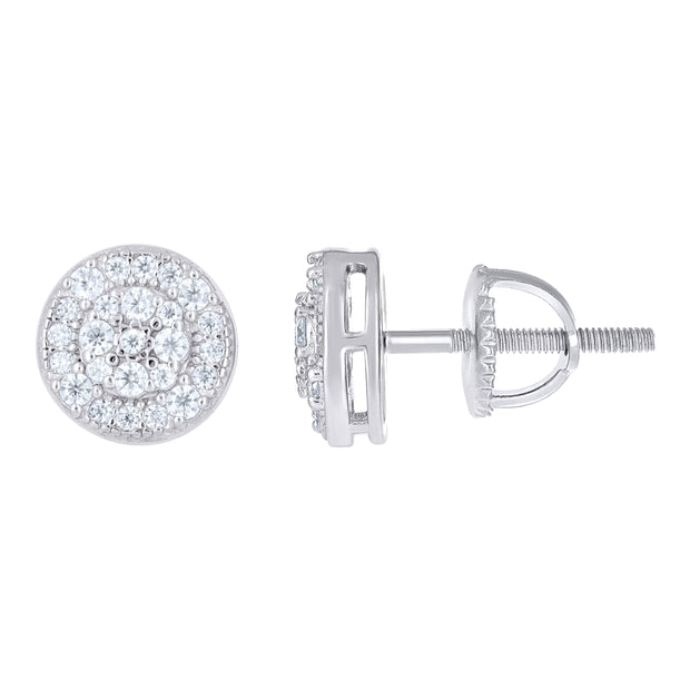 925 Sterling Silver Unisex Round 4.73ct Moissanite Round Fashion Stud Earrings