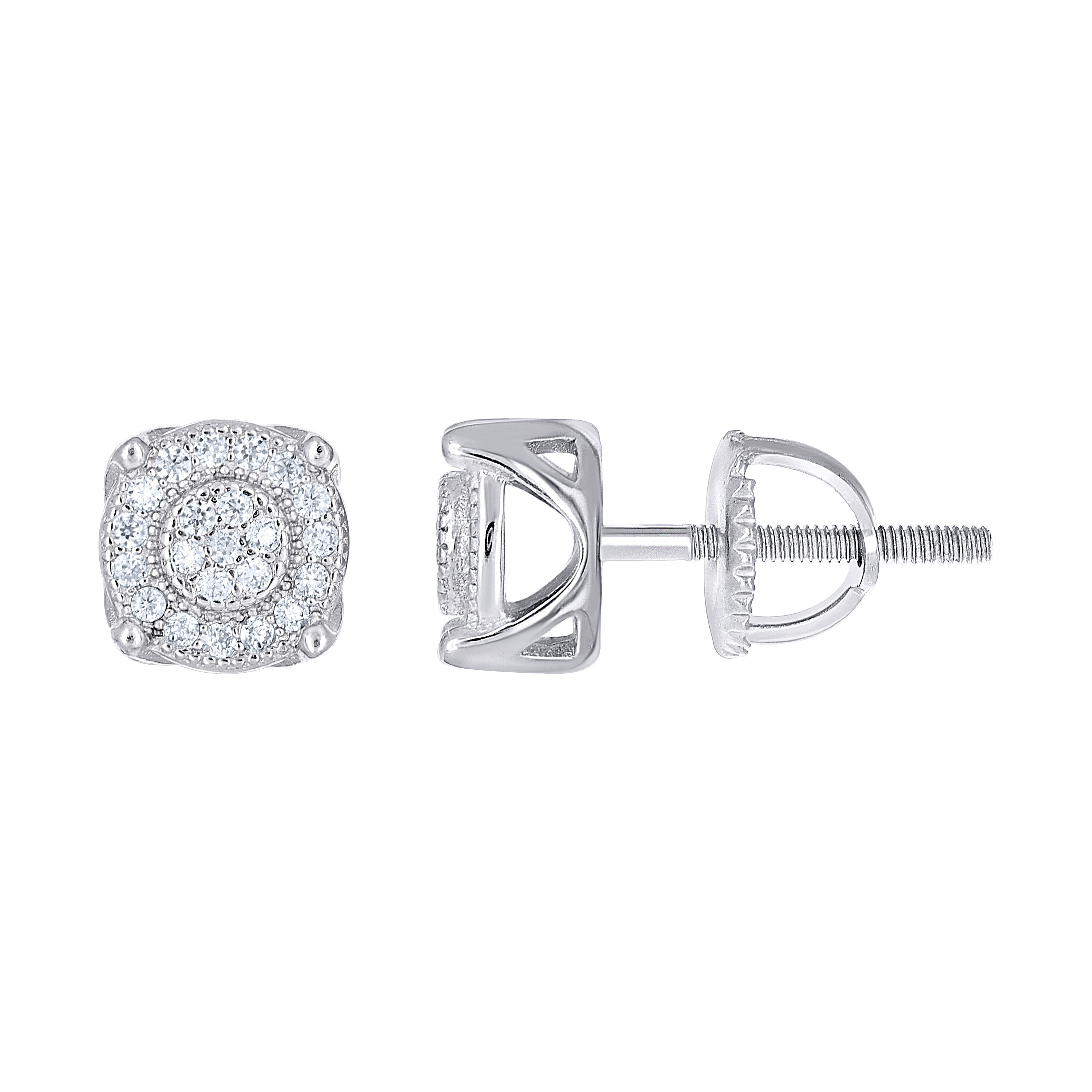 925 Sterling Silver Unisex Round 0.23ct Moissanite Round Fashion Stud Earrings