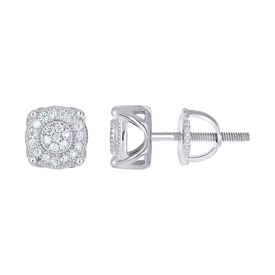 925 Sterling Silver Unisex Round 0.23ct Moissanite Round Fashion Stud Earrings