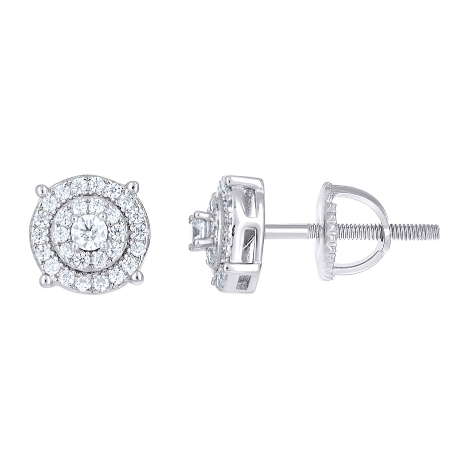 925 Sterling Silver Womens Round 0.40ct Moissanite Round Fashion Stud Earrings
