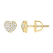 925 Sterling Silver Yellow-tone Womens Cubic-Zirconia Heart Stud Earrings