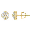 925 Sterling Silver Yellow-tone Womens Cubic-Zirconia Round Fashion Stud Earrings