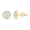 925 Sterling Silver Yellow-tone Womens Cubic-Zirconia Round Fashion Stud Earrings
