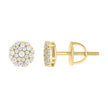 925 Sterling Silver Yellow-tone Womens Cubic-Zirconia Round Fashion Stud Earrings