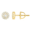 925 Sterling Silver Yellow-tone Womens Cubic-Zirconia Round Fashion Stud Earrings