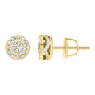 925 Sterling Silver Yellow-tone Womens Cubic-Zirconia Round Fashion Stud Earrings