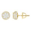 925 Sterling Silver Yellow-tone Womens Cubic-Zirconia Round Fashion Stud Earrings
