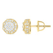 925 Sterling Silver Yellow-tone Womens Cubic-Zirconia Round Fashion Stud Earrings