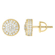 925 Sterling Silver Yellow-tone Womens Cubic-Zirconia Round Fashion Stud Earrings