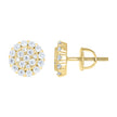 925 Sterling Silver Yellow-tone Womens Cubic-Zirconia Round Fashion Stud Earrings