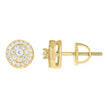 925 Sterling Silver Yellow-tone Womens Cubic-Zirconia Round Fashion Stud Earrings