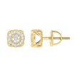 925 Sterling Silver Yellow-tone Unisex Cubic-Zirconia Round Fashion Stud Earrings