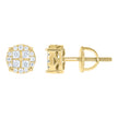 925 Sterling Silver Yellow-tone Unisex Round Princess-cut Cubic-Zirconia Round Fashion Stud Earrings