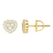 925 Sterling Silver Yellow-Tone Womens Round 0.40ct Moissanite Heart Stud Earrings