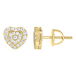925 Sterling Silver Yellow-Tone Womens Round 0.32ct Moissanite Heart Stud Earrings