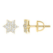 925 Sterling Silver Yellow-Tone Unisex Round 0.25ct Moissanite Star Of David Religious Stud Earrings