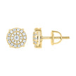 925 Sterling Silver Yellow-Tone Womens Round 0.49ct Moissanite Round Fashion Stud Earrings