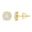 925 Sterling Silver Yellow-Tone Womens Round 0.60ct Moissanite Round Fashion Stud Earrings