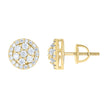 925 Sterling Silver Yellow-Tone Womens Round 1.12ct Moissanite Round Fashion Stud Earrings