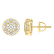 925 Sterling Silver Yellow-Tone Womens Round 0.73ct Moissanite Round Fashion Stud Earrings