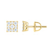 925 Sterling Silver Yellow-Tone Unisex Round 0.53ct Moissanite Square Fashion Stud Earrings
