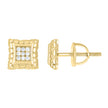 925 Sterling Silver Yellow-Tone Womens Round 0.09ct Moissanite Nugget Square Fashion Stud Earrings