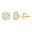 925 Sterling Silver Yellow-Tone Womens Round 1.30ct Moissanite Round Fashion Stud Earrings