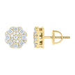 925 Sterling Silver Yellow-Tone Womens Round Princess-cut 0.31ct, 0.91ct Moissanite Round Fashion Stud Earrings