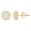 925 Sterling Silver Yellow-Tone Womens Round 0.89ct Moissanite Round Fashion Stud Earrings