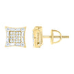 925 Sterling Silver Yellow-Tone Unisex Round Baguette 0.31ct, 0.44ct Moissanite Square Fashion Stud Earrings