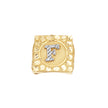 10kt Two-Tone Gold Unisex Initial Alphabet F Nugget Ring