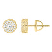 925 Sterling Silver Yellow-Tone Unisex Round 0.36ct Moissanite Nugget Round Fashion Stud Earrings