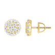 925 Sterling Silver Yellow-Tone Womens Round 1.26ct Moissanite Round Fashion Stud Earrings