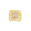 10kt Two-Tone Gold Unisex Initial Alphabet K Nugget Ring