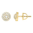 925 Sterling Silver Yellow-Tone Womens Round 0.37ct Moissanite Round Fashion Stud Earrings