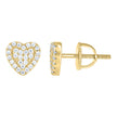 925 Sterling Silver Yellow-Tone Womens Round 0.36ct Moissanite Heart Stud Earrings