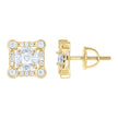 925 Sterling Silver Yellow-Tone Womens Round Marquise/Princess-cut 0.55ct, 1.28ct Moissanite Square Fashion Stud Earrings