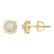 925 Sterling Silver Yellow-Tone Unisex Round 0.40ct Moissanite Round Fashion Stud Earrings