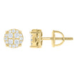925 Sterling Silver Yellow-Tone Unisex Round Princess-cut 0.15ct, 0.29ct Moissanite Round Fashion Stud Earrings