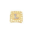 10kt Two-Tone Gold Unisex Initial Alphabet L Nugget Ring