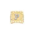10kt Two-Tone Gold Unisex Initial Alphabet P Nugget Ring