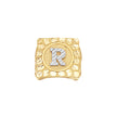 10kt Two-Tone Gold Unisex Initial Alphabet R Nugget Ring